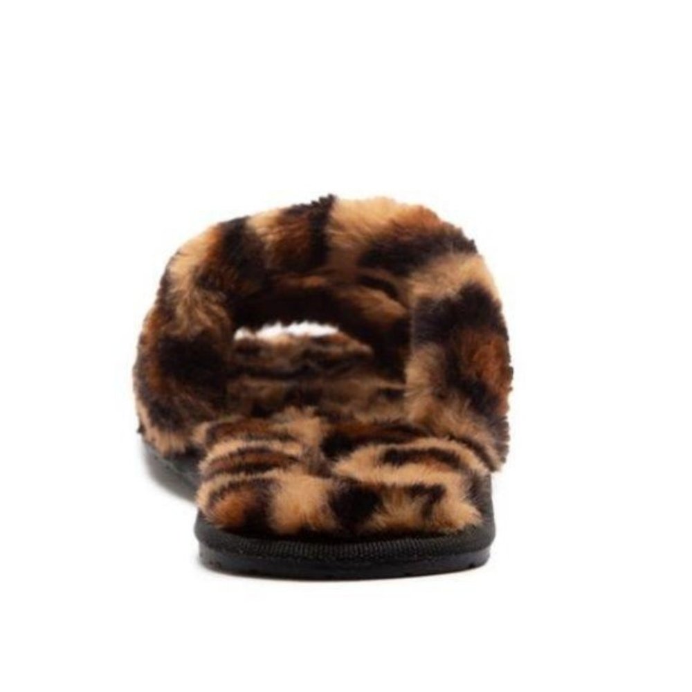 !! NEW !! Fluffy Square Toe Leopard Slippers - Picture 5 of 5